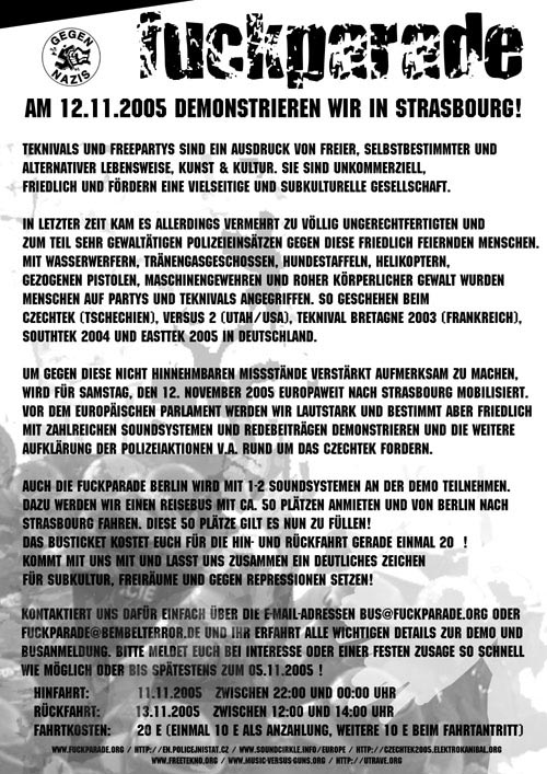 Flyer fr Strasbourg, Rckseite